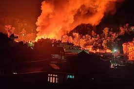 ताप्लेजुङ सदरमुकाम फुङलिङ बजारमा आगलागी