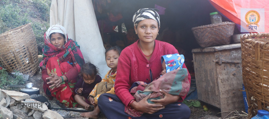 पालको वासमा रहेकी सुत्केरी चिउरीकी विमला महर चिसोले बिजोग