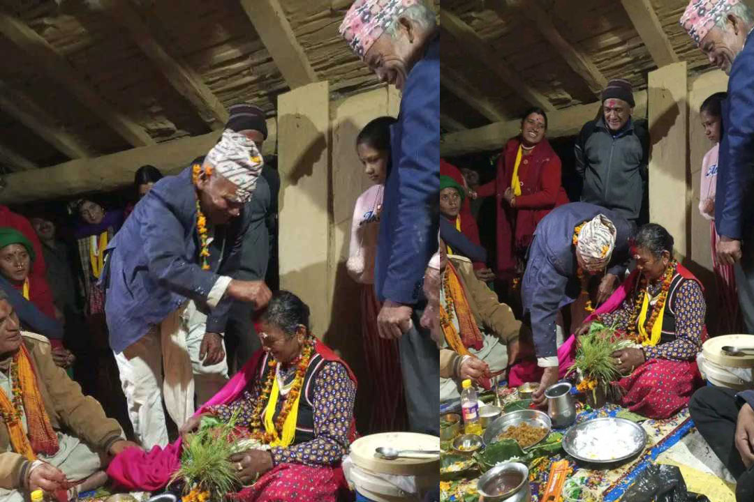 ८० बर्षीय वृद्धले धुमधामका साथ गरे विवाह
