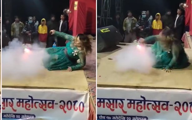 ज्योति मगर उफ्रँदै नाच्दा स्टेज भासियो,