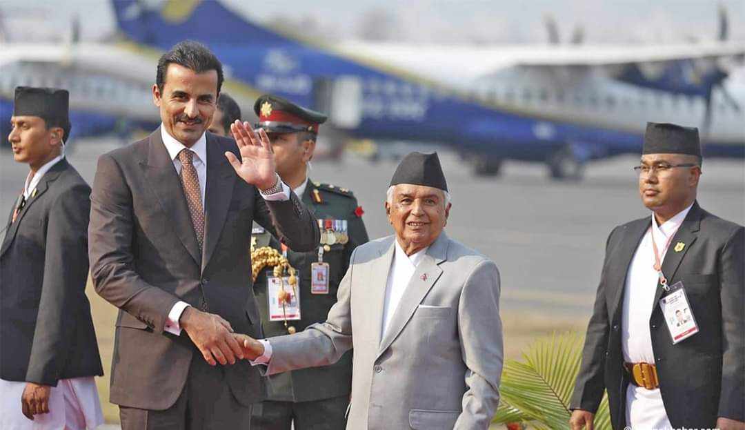 कतारका अमिर थानी काठमाडौं आइपुगे